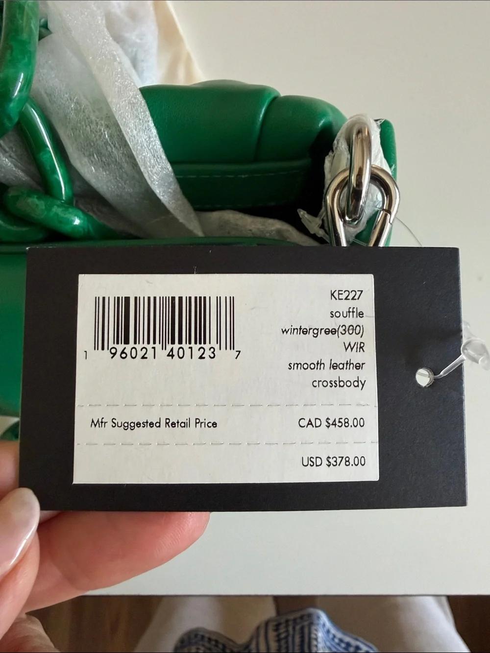 NEW NWT Kate Spade Emerald Green Pleated Vegan Leather Crossbody Bag